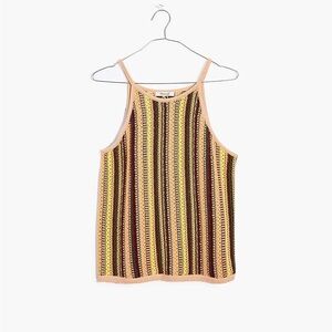 Madewell Crochet Janson Sweater Tank Rainbow Twee Teacher Fashion